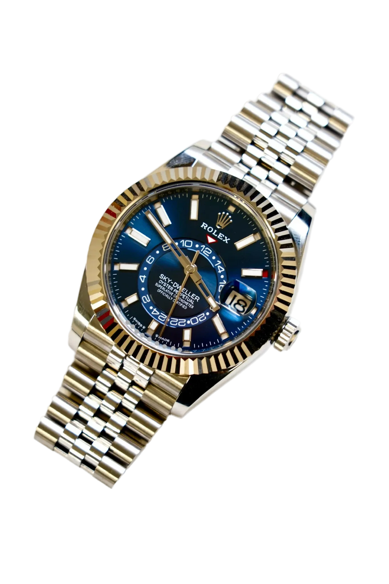 2025 ROLEX 42MM SKY DWELLER BLUE DIAL FLUTED JUBILEE STEEL 336934
