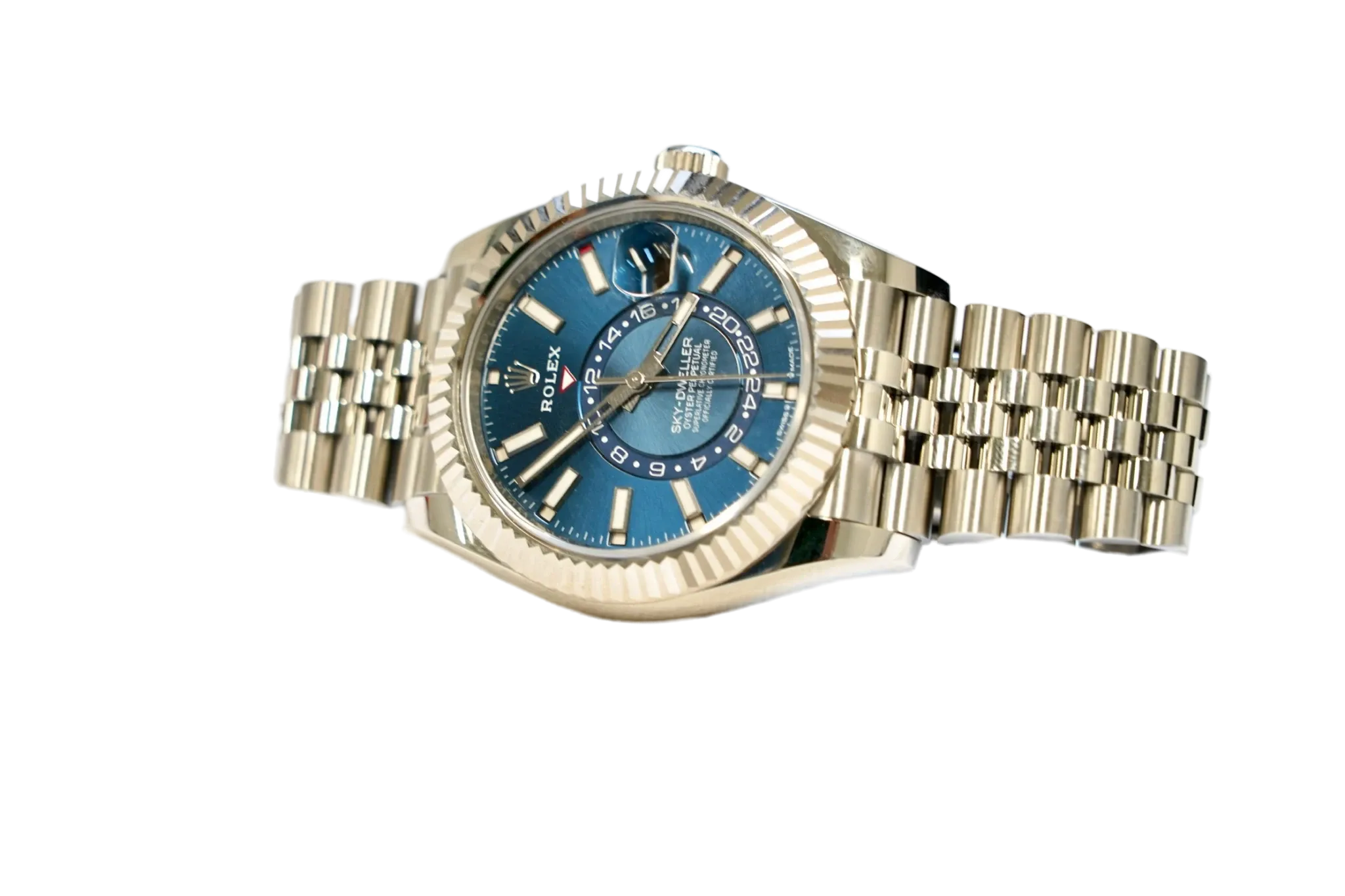 2025 ROLEX 42MM SKY DWELLER BLUE DIAL FLUTED JUBILEE STEEL 336934