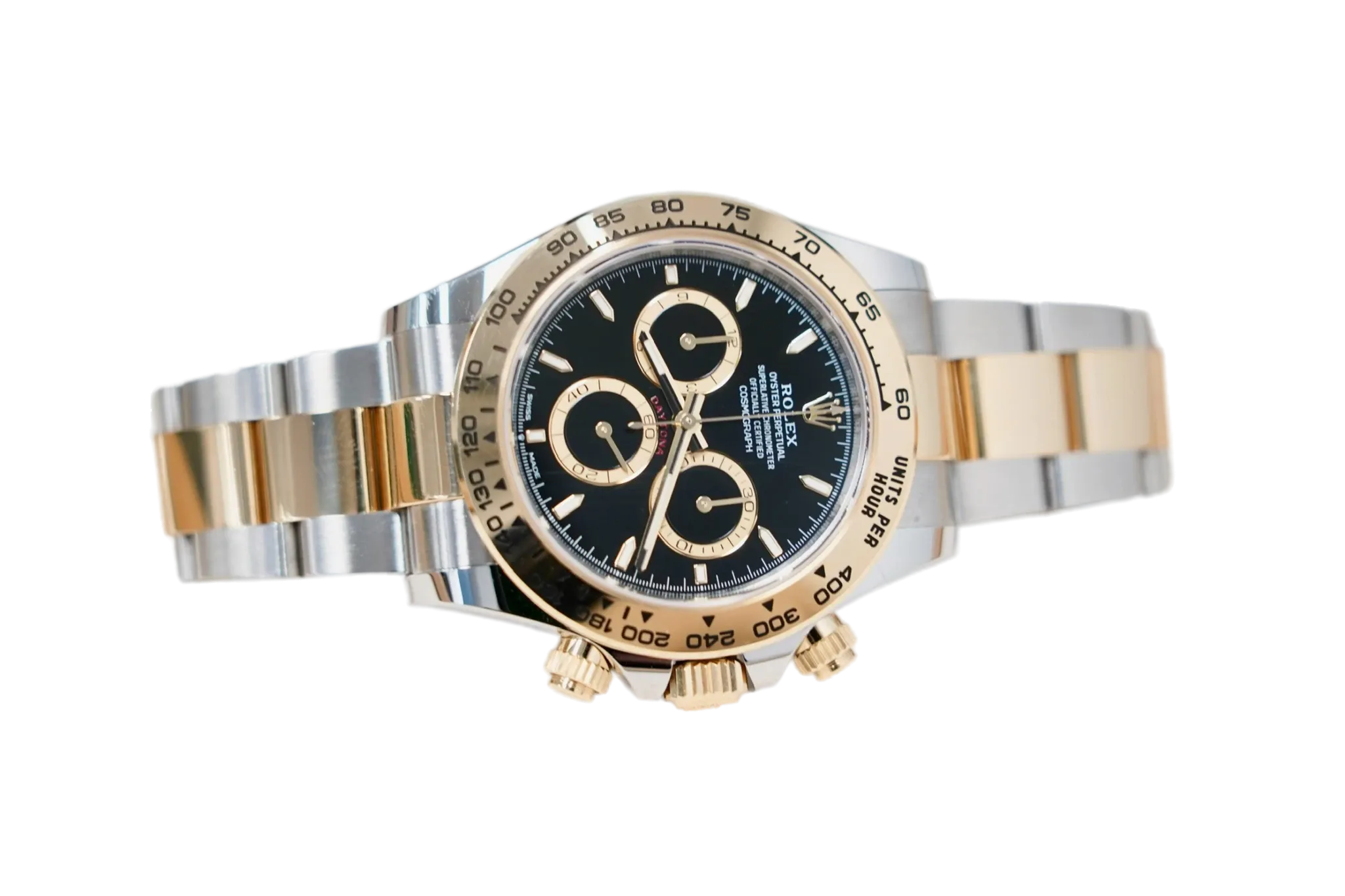 2025 ROLEX 40MM DAYTONA BLACK DIAL TT YELLOW GOLD 126503