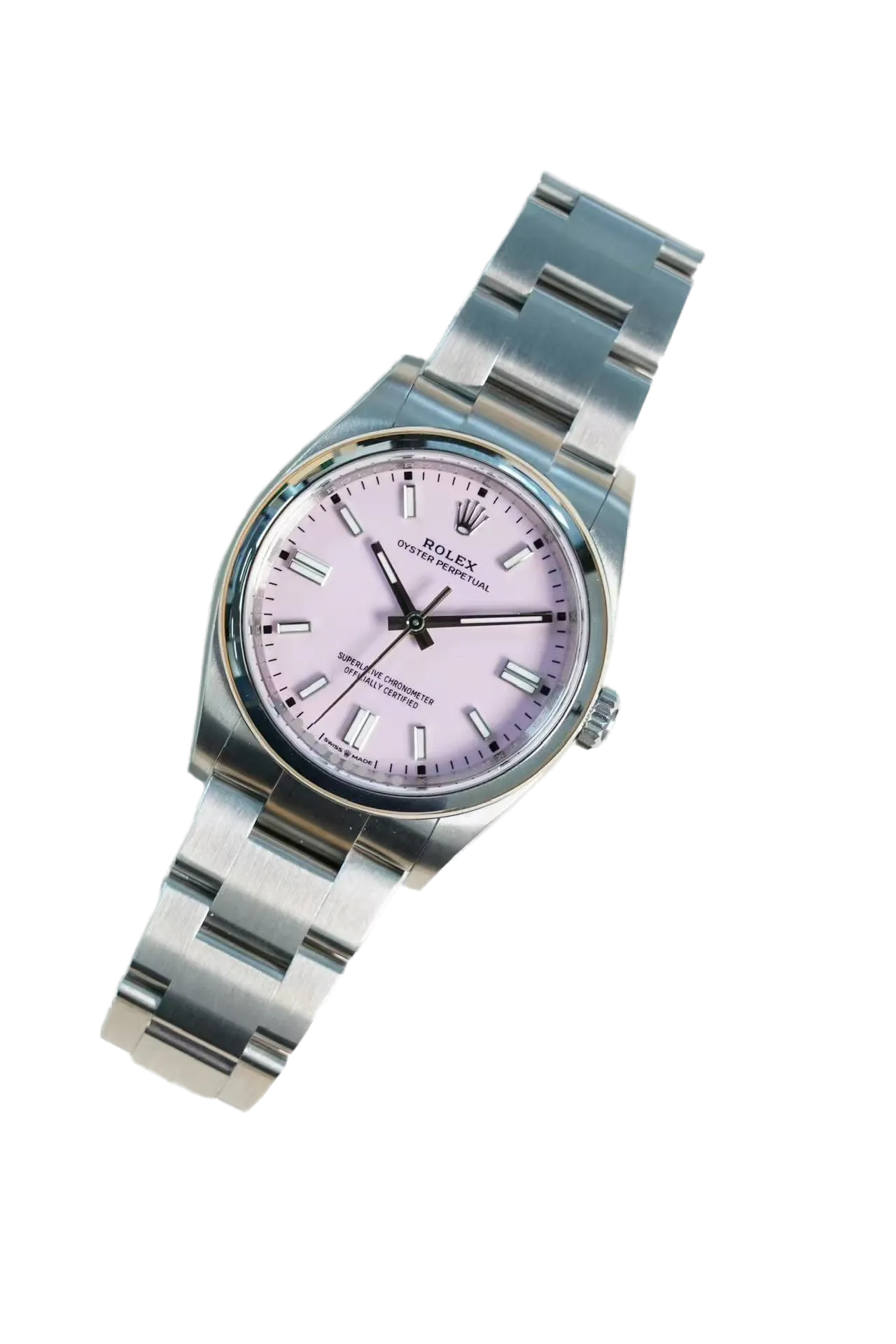 2025 ROLEX 36MM OYSTER PERPETUAL CANDY PINK STEEL 126000
