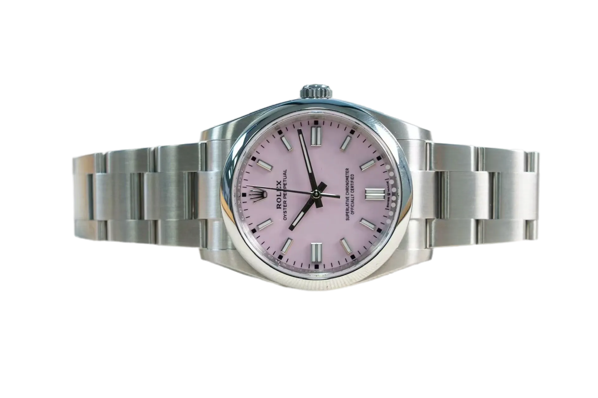 2025 ROLEX 36MM OYSTER PERPETUAL CANDY PINK STEEL 126000