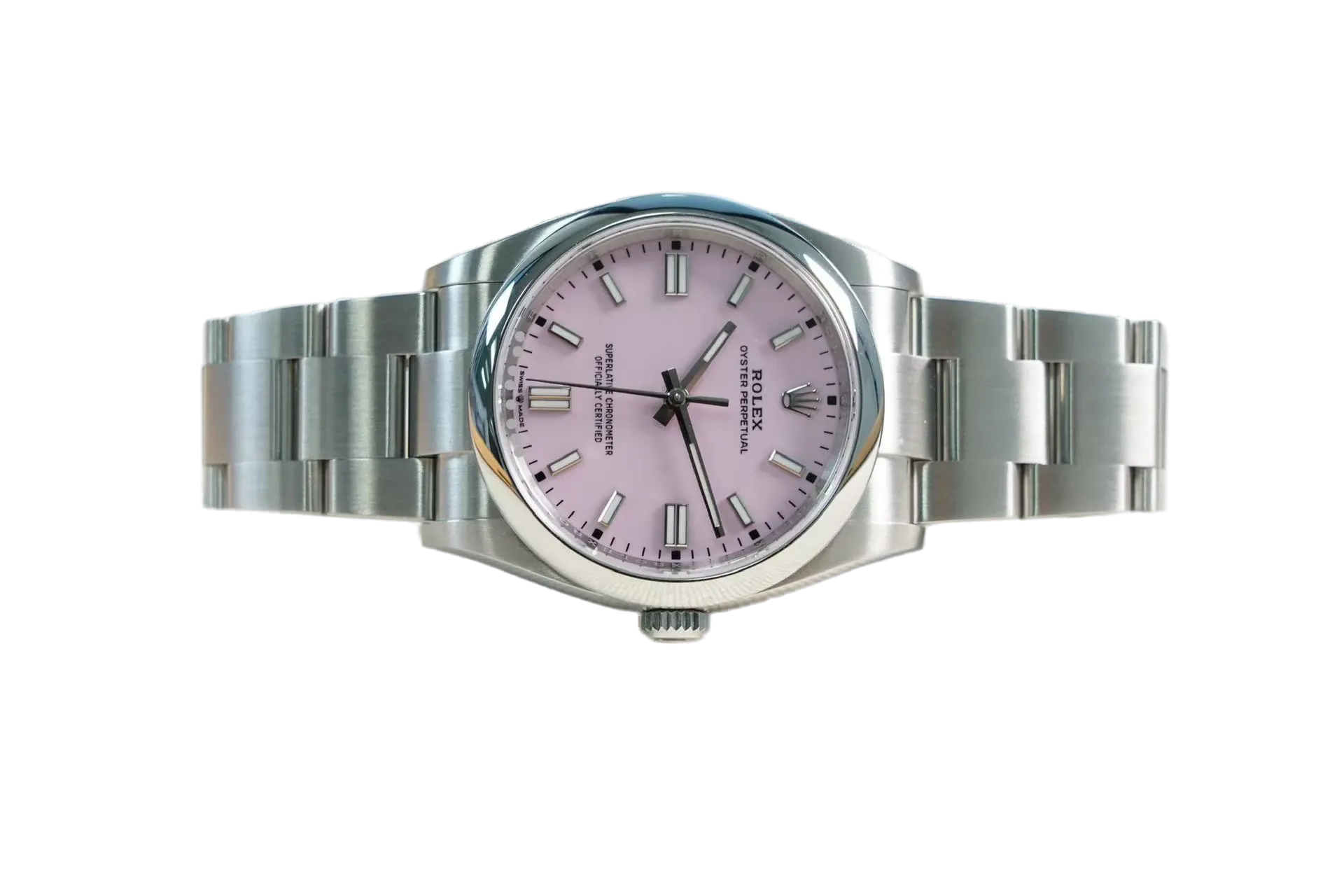 2025 ROLEX 36MM OYSTER PERPETUAL CANDY PINK STEEL 126000